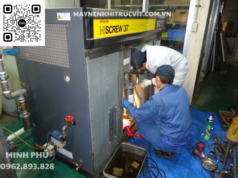 hệ thống điện máy nén khí Hitachi, sửa điện máy nén khí Hitachi, Bảo dưỡng máy nén khí Hitachi, hitachi air compressor repair, Động cơ điện máy nén khí Hitachi,