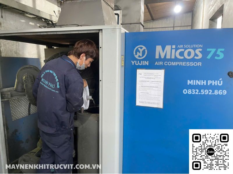 Thay dầu máy nén khí Micos 75kW