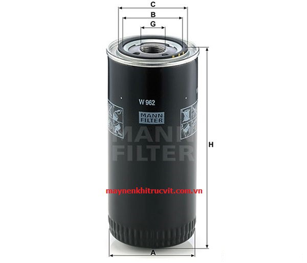 Lọc dầu máy nén khí Yee 15kw