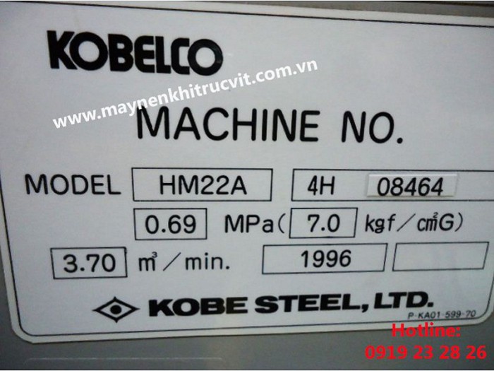 Thông số bên trong máy nén khí Kobelco
