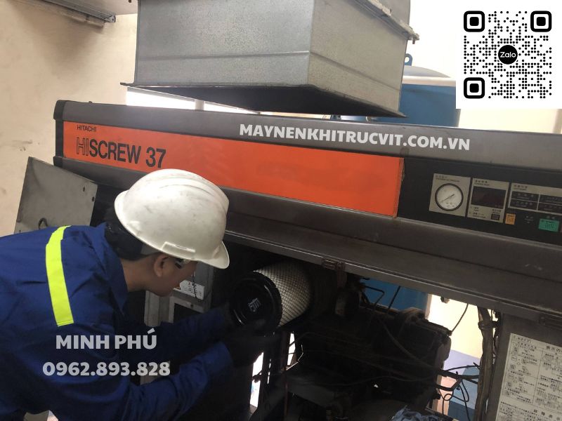 sử dụng máy nén khí Hitachi hiệu quả, tối ưu máy nén khí Hitachi, bao duong may nen khi hitachi 37kw, Hitachi air compressor repair service, 