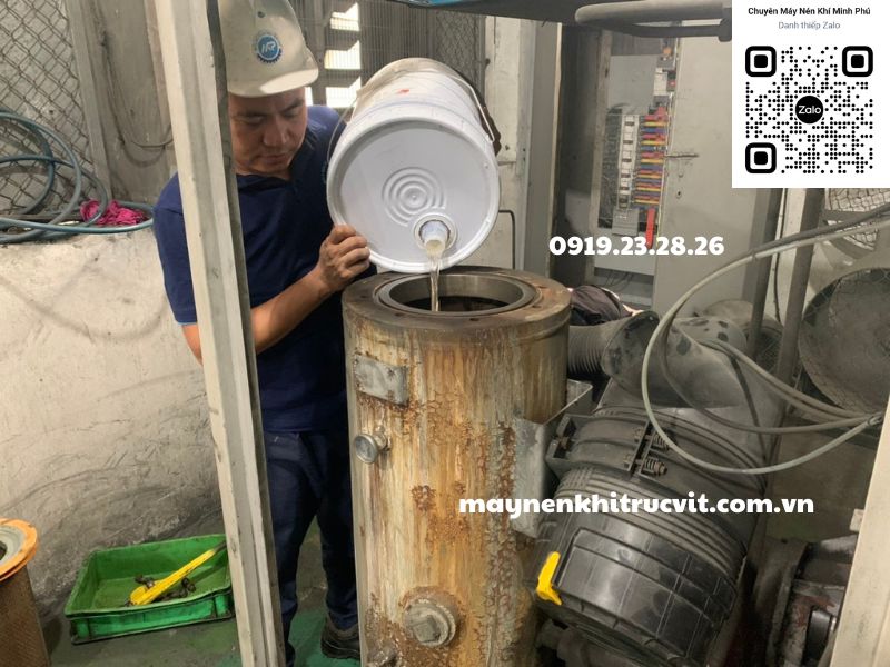 Máy nén khí trục vít Hitachi, máy nén khí trục vít, bảo dưỡng máy nén khí, may nen khi hitachi, hitachi air compressor, sự cố máy nén khí Hitachi,