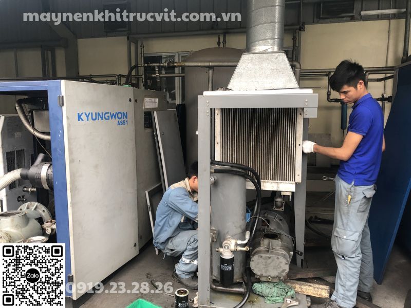 Sửa chữa máy nén khí KyungWon, Bảo dưỡng máy nén khí KyungWon, Repair KyungWon air compressor, Bao duong may nen khi KyungWon, Sua chua may nen khi KyungWon,