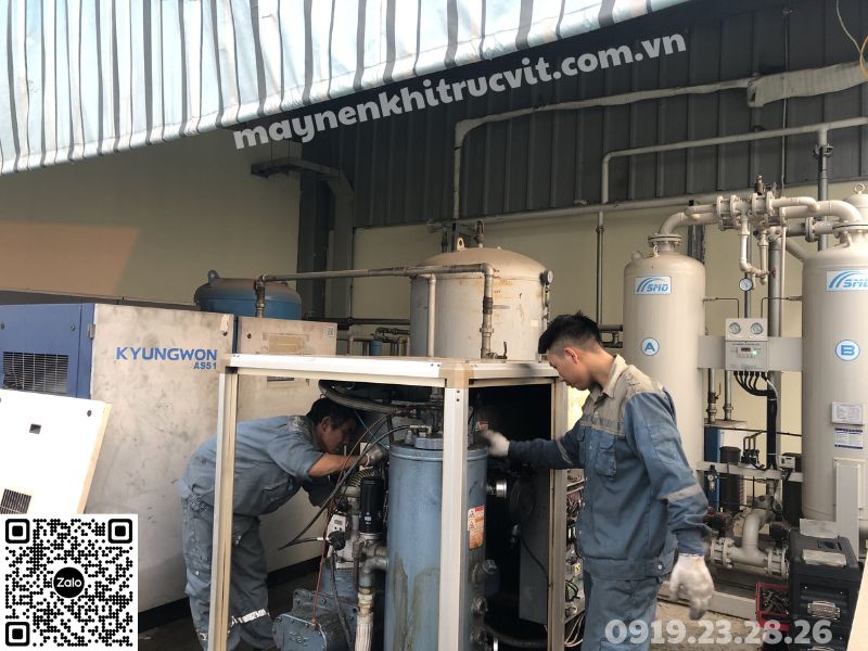 Sửa chữa máy nén khí KyungWon, Bảo dưỡng máy nén khí KyungWon, Repair KyungWon air compressor, Bao duong may nen khi KyungWon, Sua chua may nen khi KyungWon,