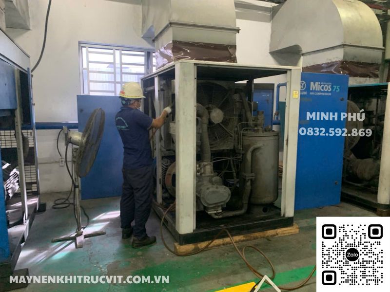 Bảo dưỡng máy nén khí Micos, Sửa chữa máy nén khí Micos, Micos air compressor repair sevice, Bao duong may nen khi Micos, Sua chua may nen khi Micos, Vỡ lọc gió máy nén khí Micos 75kW,